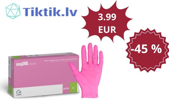 Rozā nitrila cimdi EasyCare 100 gab. kastīte